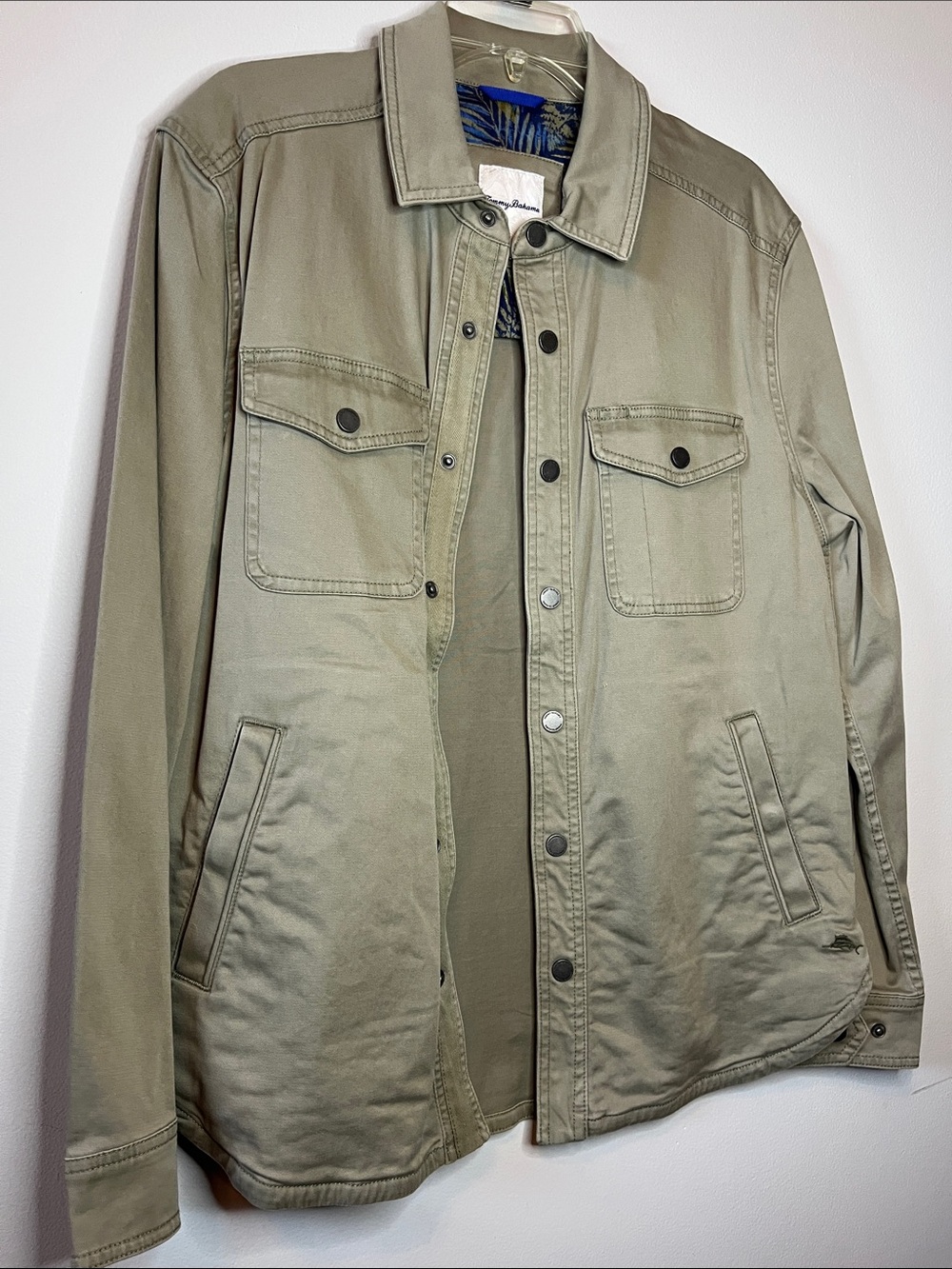 NWT Tommy Bahama shirt jacket green fall layering snap down shirt shacket